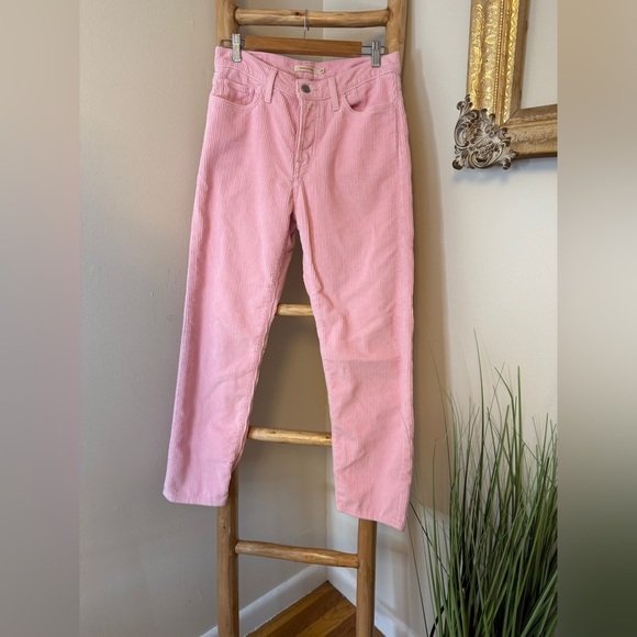 Levi’s High Rise Wedgie Straight Pink Corduroy Pant 28x28 PINKKKK - Picture 4 of 8